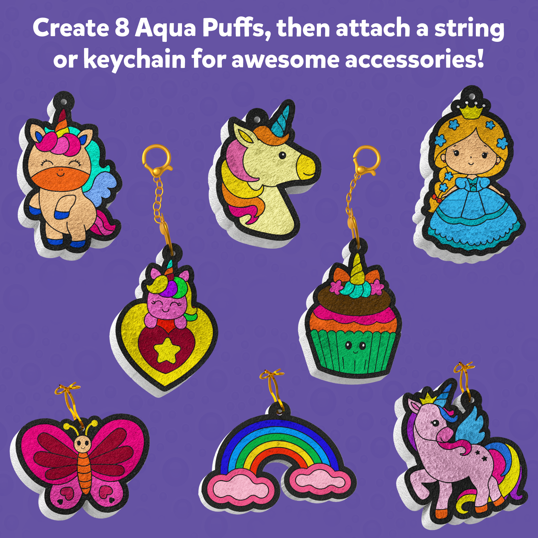 Skillmatics 3D Art Kit - Aqua Puffs, Princesses & Unicorns, Mess-Free Fun, Magical Craft Activity, Travel Toys, DIY Decor, Creative Gifts for Girls & Boys Ages 4, 5, 6, 7, 8, 9, 10