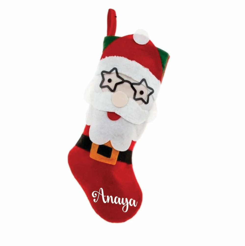 Babble Wrap Specs and Sparkles Stocking- Happy Santa