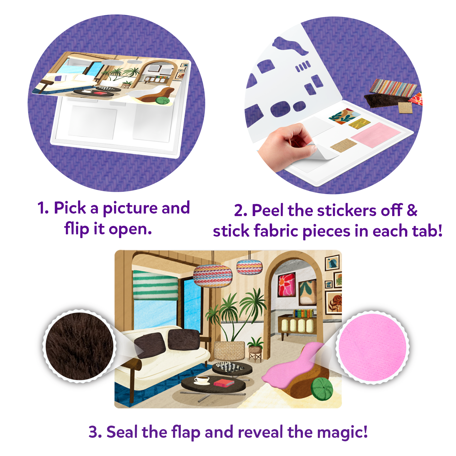 Skillmatics Fab Tabs – Sensory & Tactile Fabric Art & Craft Kit for Kids