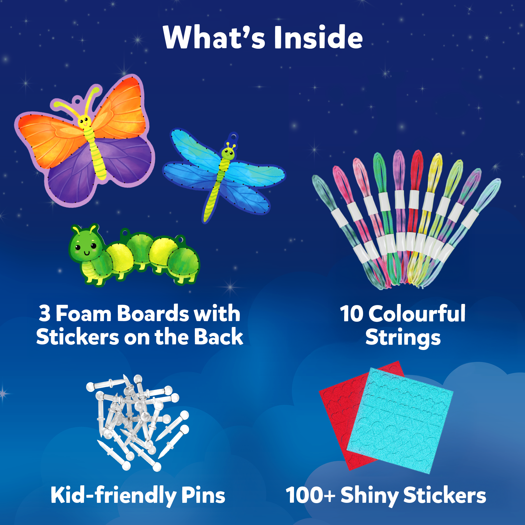 Skillmatics Art & Craft Activity - Super Strings Bugs & Butterflies, Mess-Free Art for Kids, Craft Kits & Supplies, DIY Creative Activity, Gifts for Boys & Girls Ages 6, 7, 8, 9, 10, 11, 12