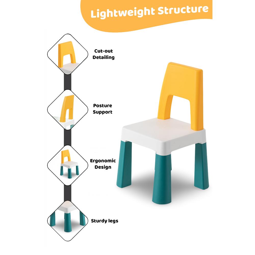 OPlus Learning Chair for Kids - Yellow, white and Blue