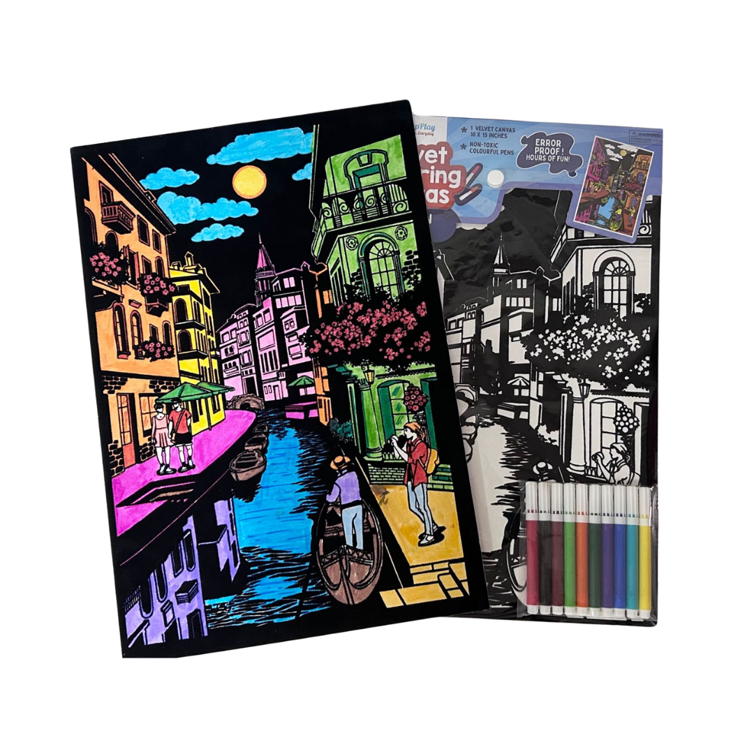 Pepplay Velvet Colouring Posters - City On Water