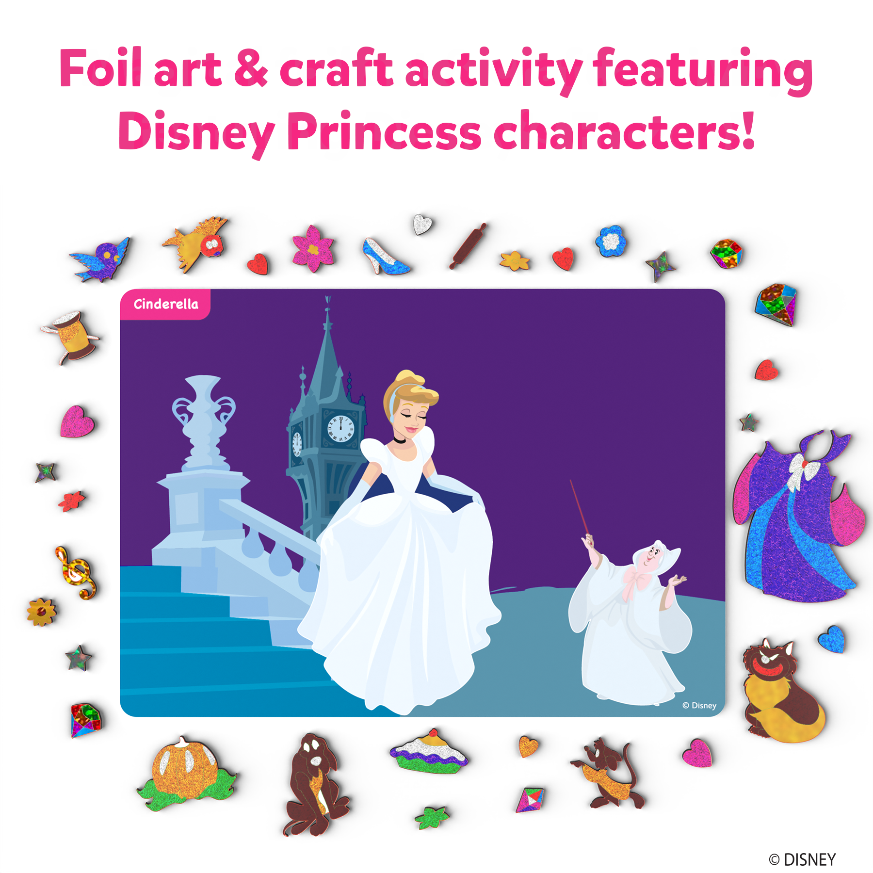 Skillmatics Art & Craft Activity - Foil Fun Disney Princess, No Mess Art for Kids, Craft Kits & Supplies, DIY Creative Activity, Gifts for Girls & Boys Ages 4, 5, 6, 7, 8, 9