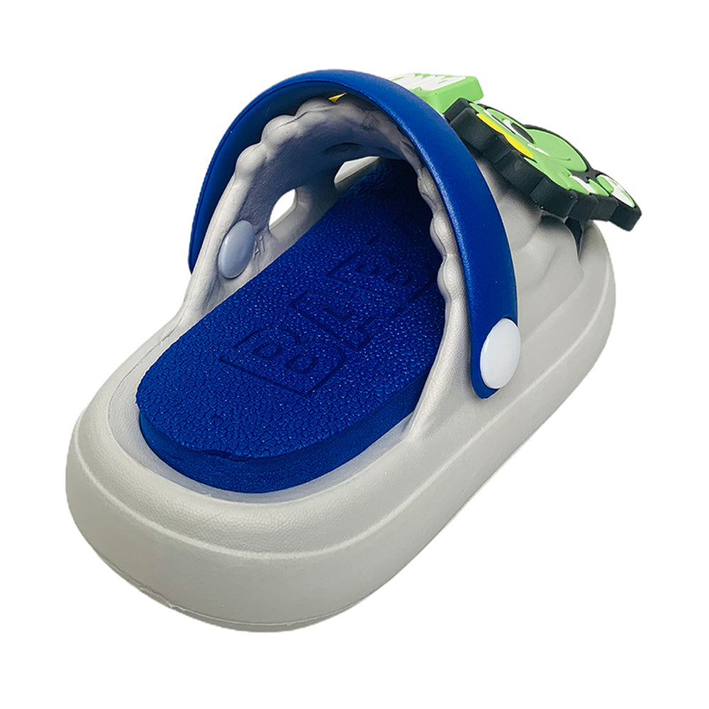 Little Surpise Box Blue Smilie Dino Slip On Clogs, Summer/Monsoon All Season Footwear For Toddlers & Kids.