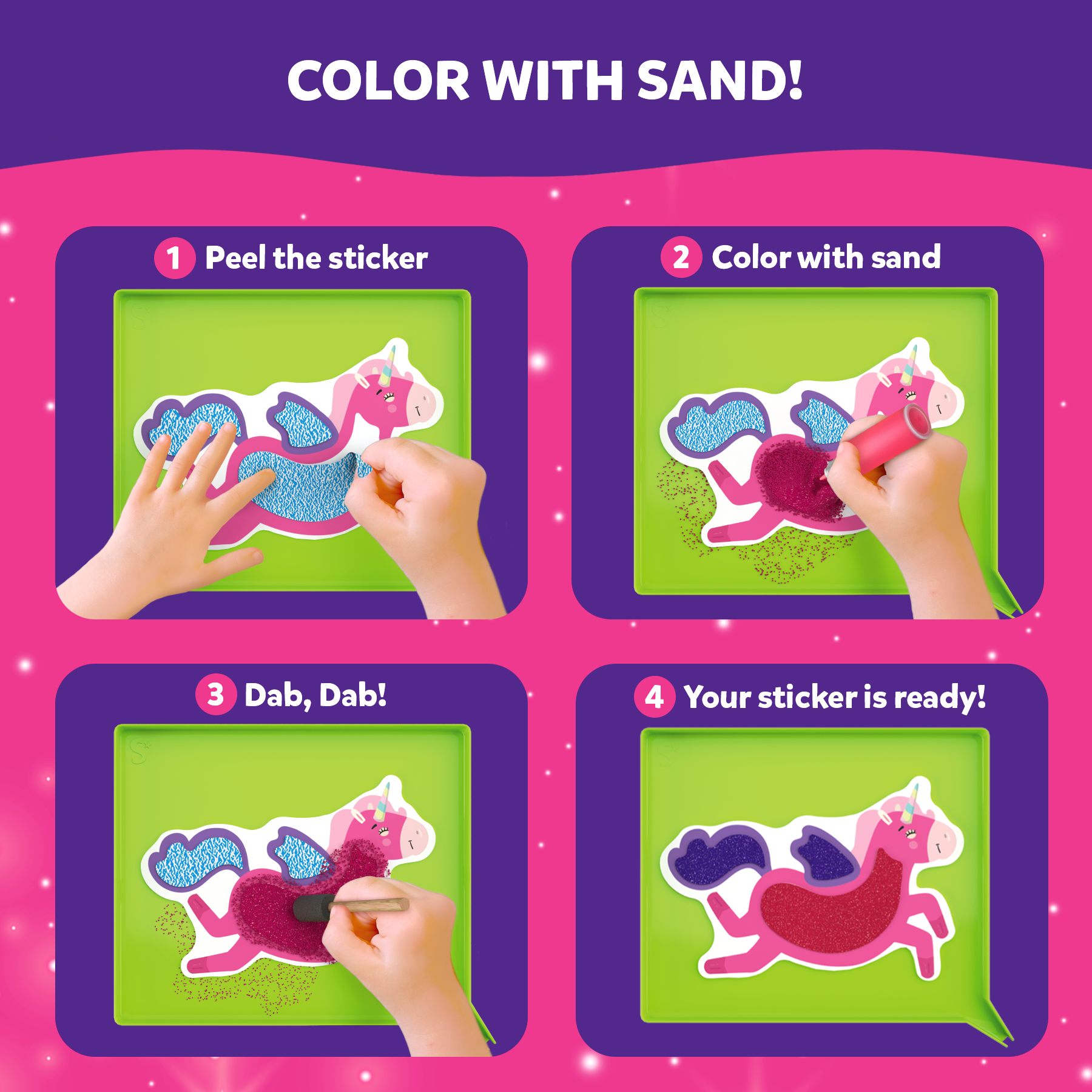 Skillmatics Art & Craft Activity - Sand-Tastic Art Unicorns & Princesses, Mess-Free Sand Art for Kids, Craft Kits & Supplies, DIY Creative Activity, Gifts for Girls & Boys Ages 4, 5, 6, 7, 8, 9, 10