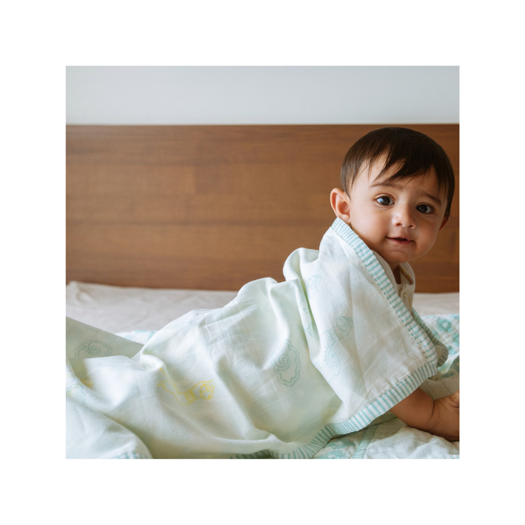 Mulmul Muslin Dohar | Hand-Block Printed - Llama Love