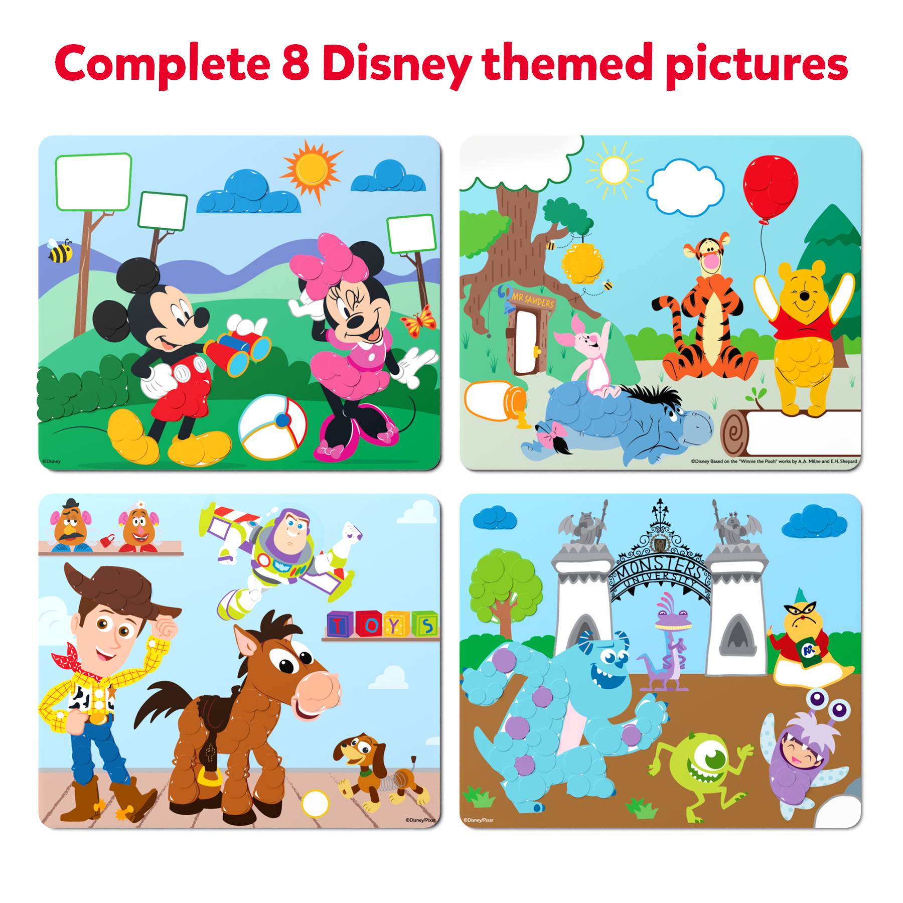 Skillmatics Art Activity - Dot It Disney Edition, No Mess Sticker Art for Kids, Craft Kits, DIY Activity, Gifts for Girls & Boys Ages 3, 4, 5, 6, 7, Travel Toys for Toddlers