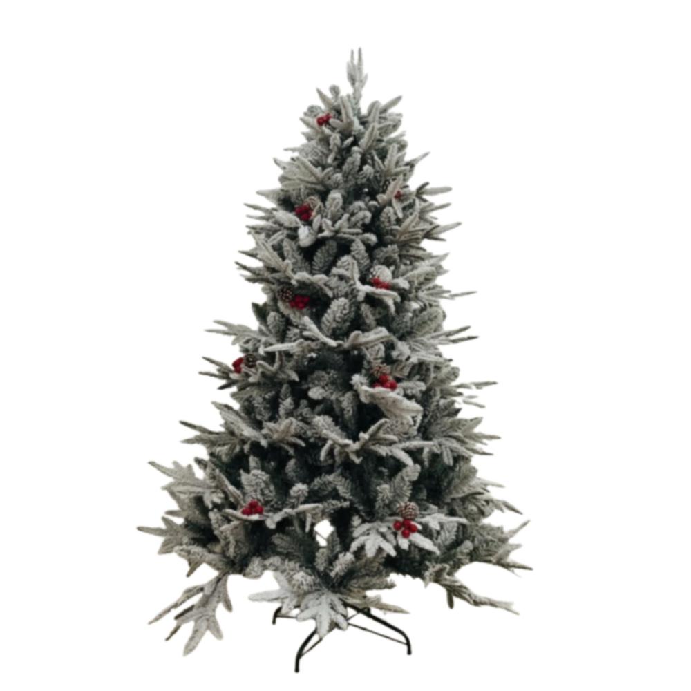 SWEN 6 feet NIVA Christmas Tree With Red Cherries, Pine Cones And Frosting