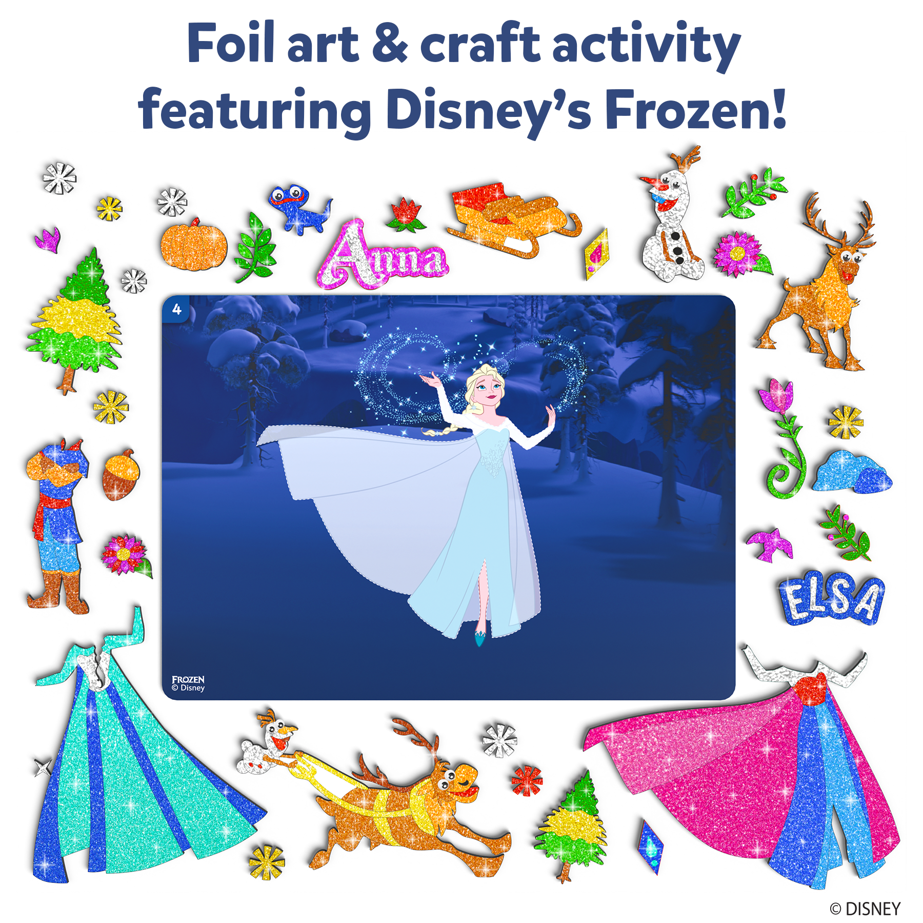 Skillmatics Foil Fun - Disney Frozen, Mess-Free Art for Kids, Craft Kits & Supplies, DIY Creative Activity, Travel Toys, Gifts for Fans of Elsa, Anna, Olaff, Girls, Boys, Ages 4, 5, 6, 7, 8, 9