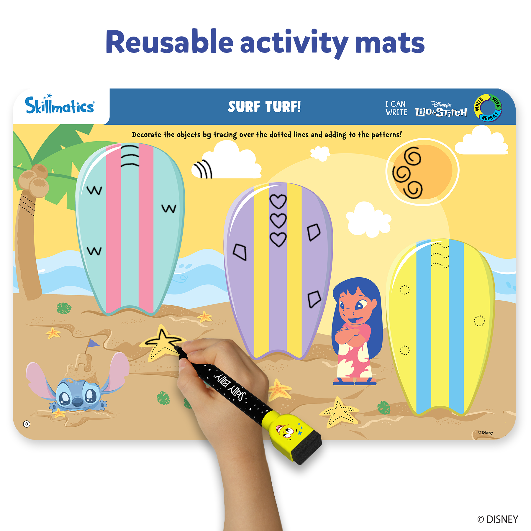 Skillmatics Preschool Learning Activity - I Can Write Disney's Lilo & Stitch, Educational Game for Kids, Toddlers, Preschoolers Who Love Toys, Art & Craft Activities, Gifts for Ages 3, 4, 5, 6