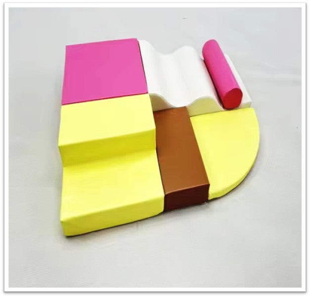 Oplus 6-piece Fun and versatile Soft Play Set for Kids - Dark Green And Yellow Color/Pink And Yellow