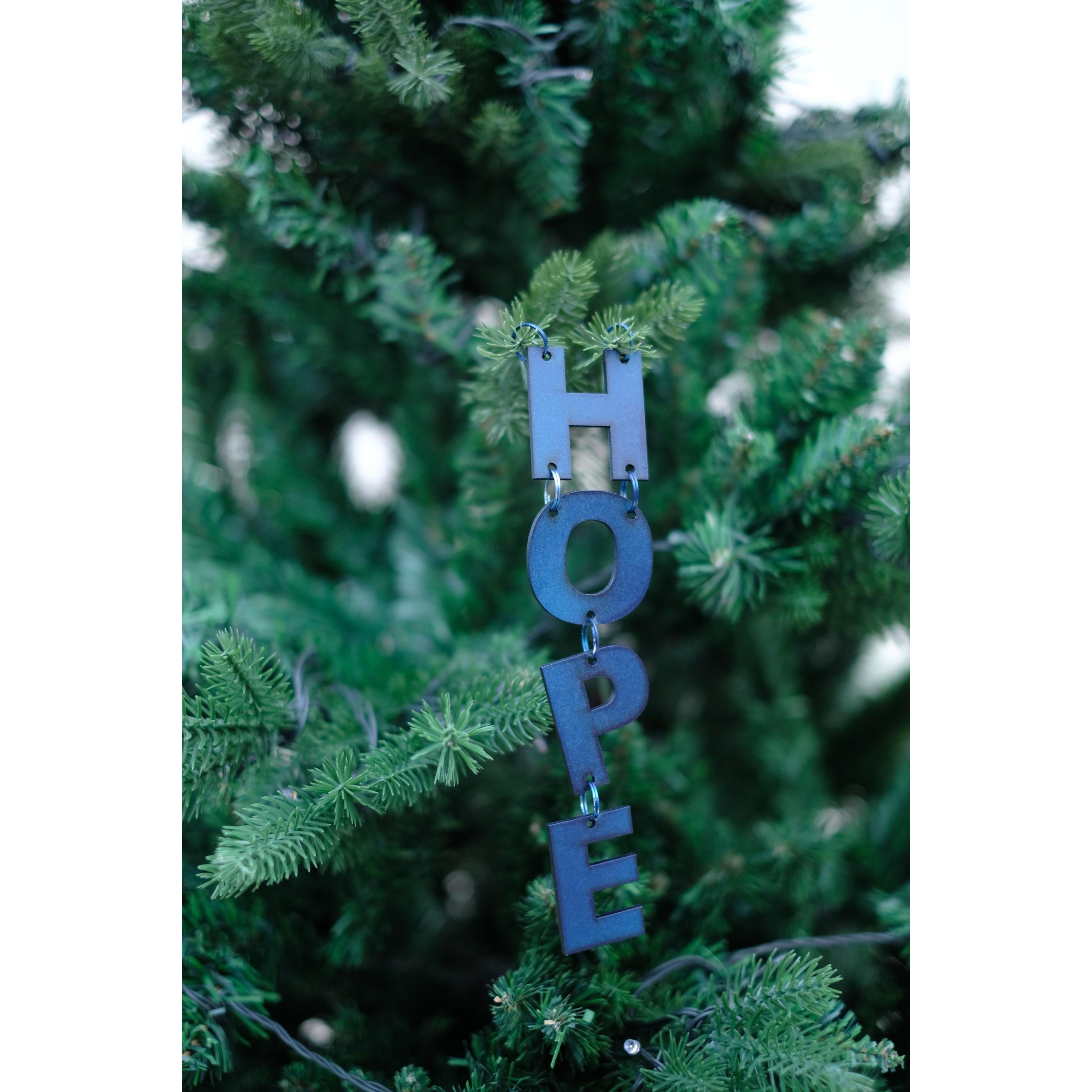 Nordic Christmas Decorations NADIA Pack Of Three Wooden Hangings - HOPE, LOVE, JOY