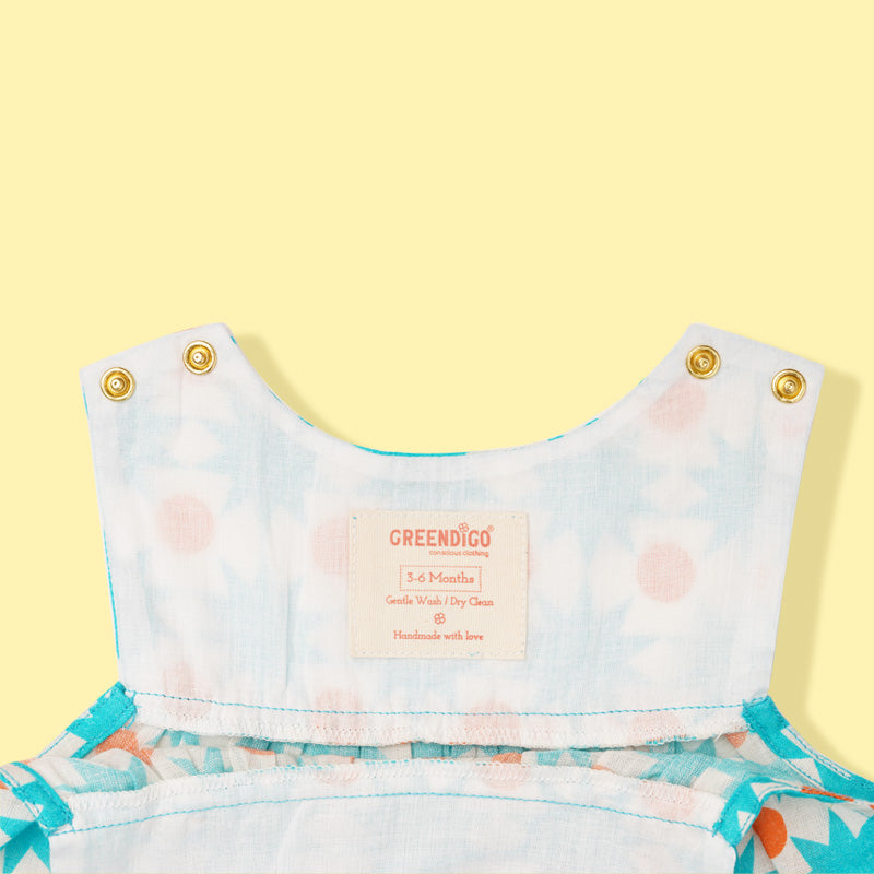Greendigo Organic Cotton Pack Of 2 Top And Pant For Newborn Baby Girls - Blue