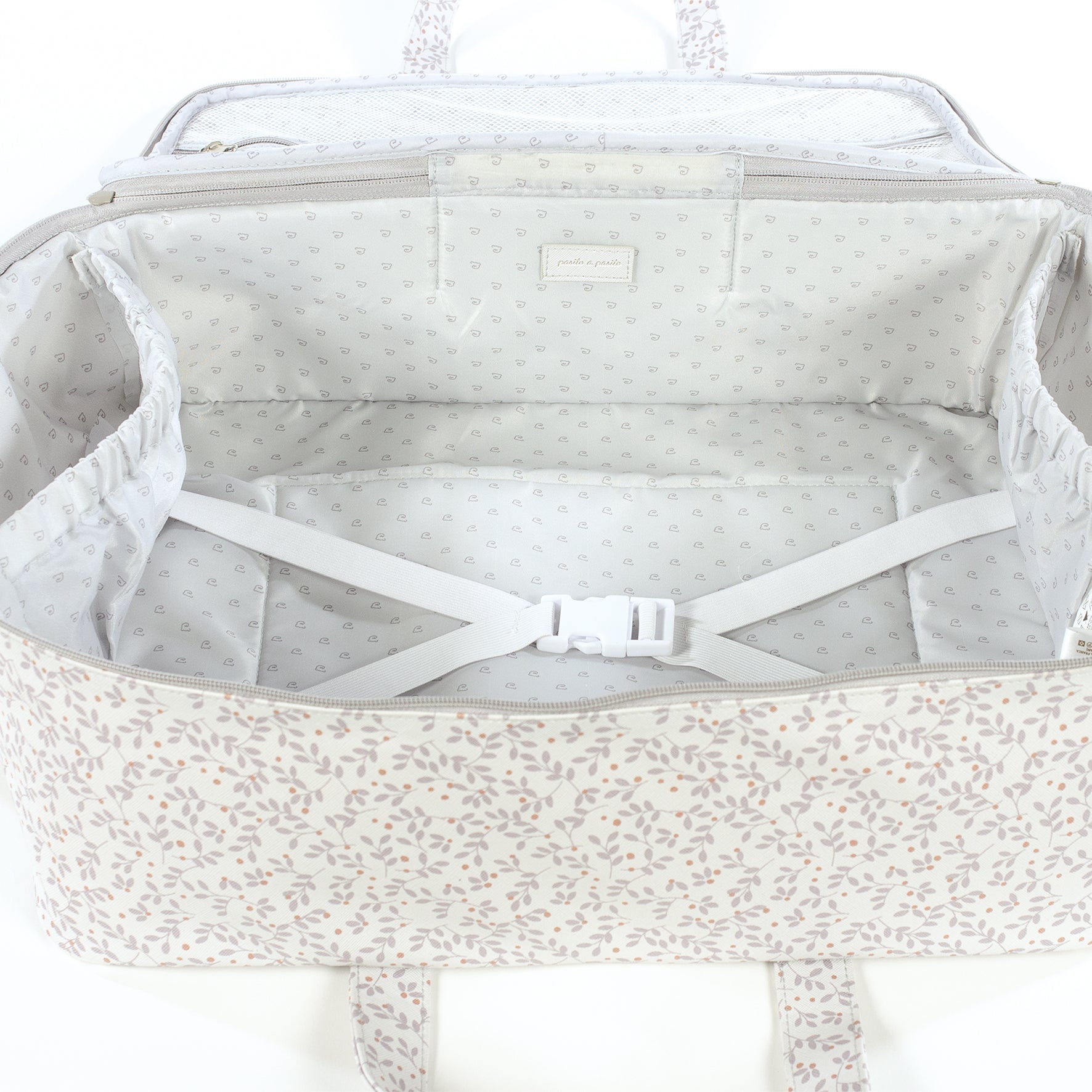 Pasito a Pasito Berries Grey Travel Holiday and Maternity Bag