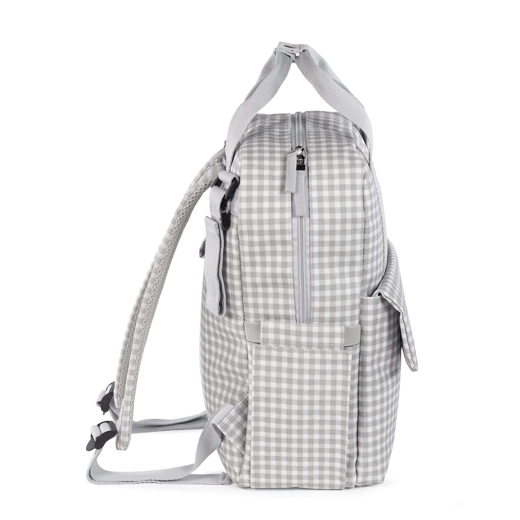 Walking Mum I Love Vichy Grey Backpack Diaper Changing Bag