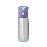 b.box Insulated Straw Sipper Drink Water Bottle 500ml Lilac Pop Purple