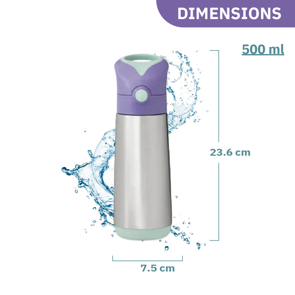 500ml Insulated Bottle with Silicone Spout Lid Lilac Pop – b.box – b.box  for kids