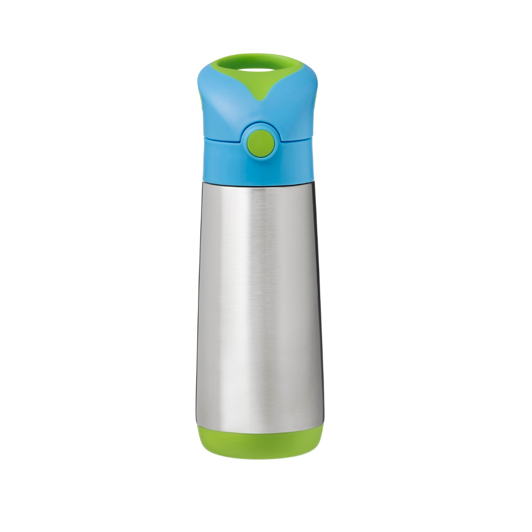 b.box Insulated Straw Sipper Drink Water Bottle 500ml- Ocean Breeze  Blue Green