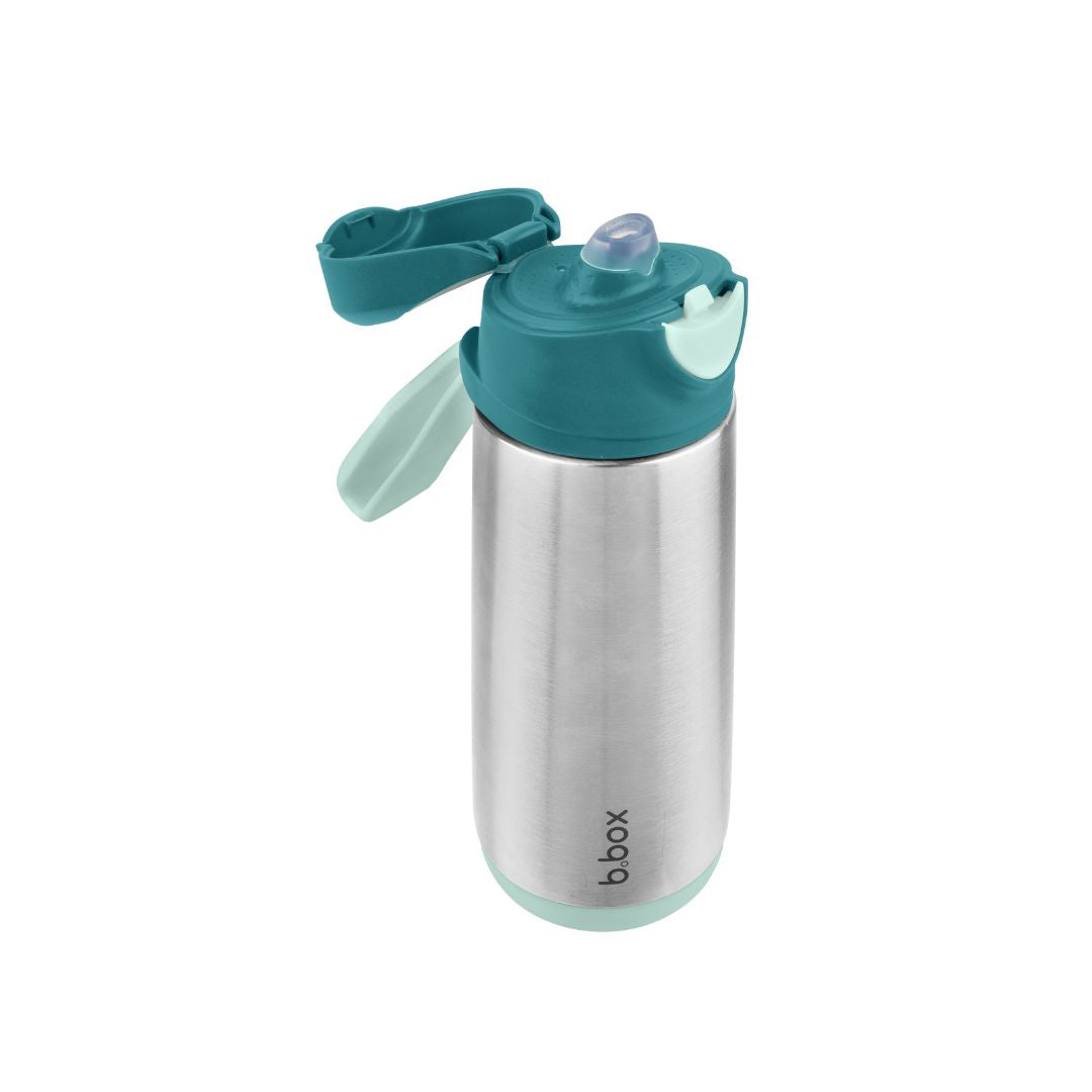 b.box Insulated Sport Spout Drink Water Bottle 500ml   Emerald Forest Green