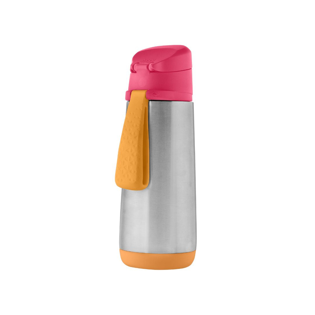 b.box Insulated Sport Spout Drink Water Bottle 500ml  Strawberry Shake PInk Orange