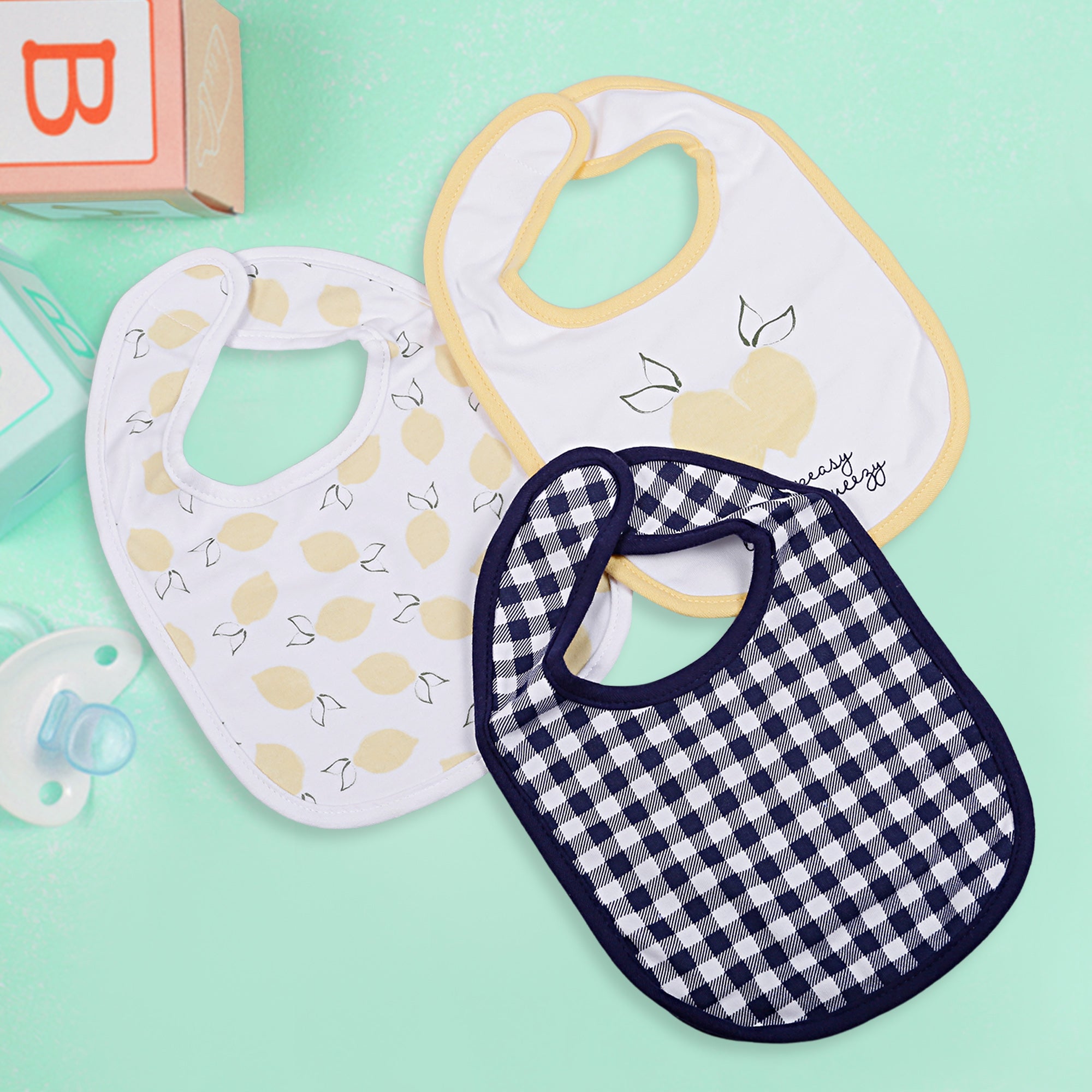 Feeding Bibs Pack Of 3 Easy Peasy Lemon Squeezy Multicolour - Baby Moo