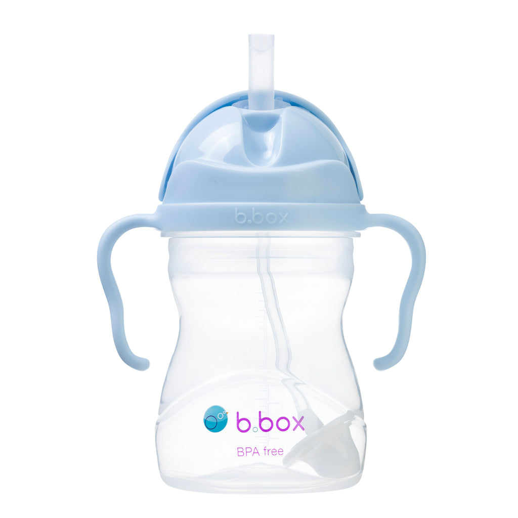 b.box Weighted Straw Sippy Cup 240ml - Bubblegum Light Blue