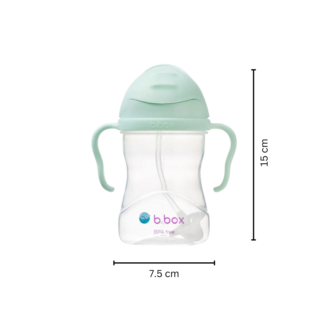 b.box Weighted Straw Sippy Cup 240ml - Pistachio Light Green