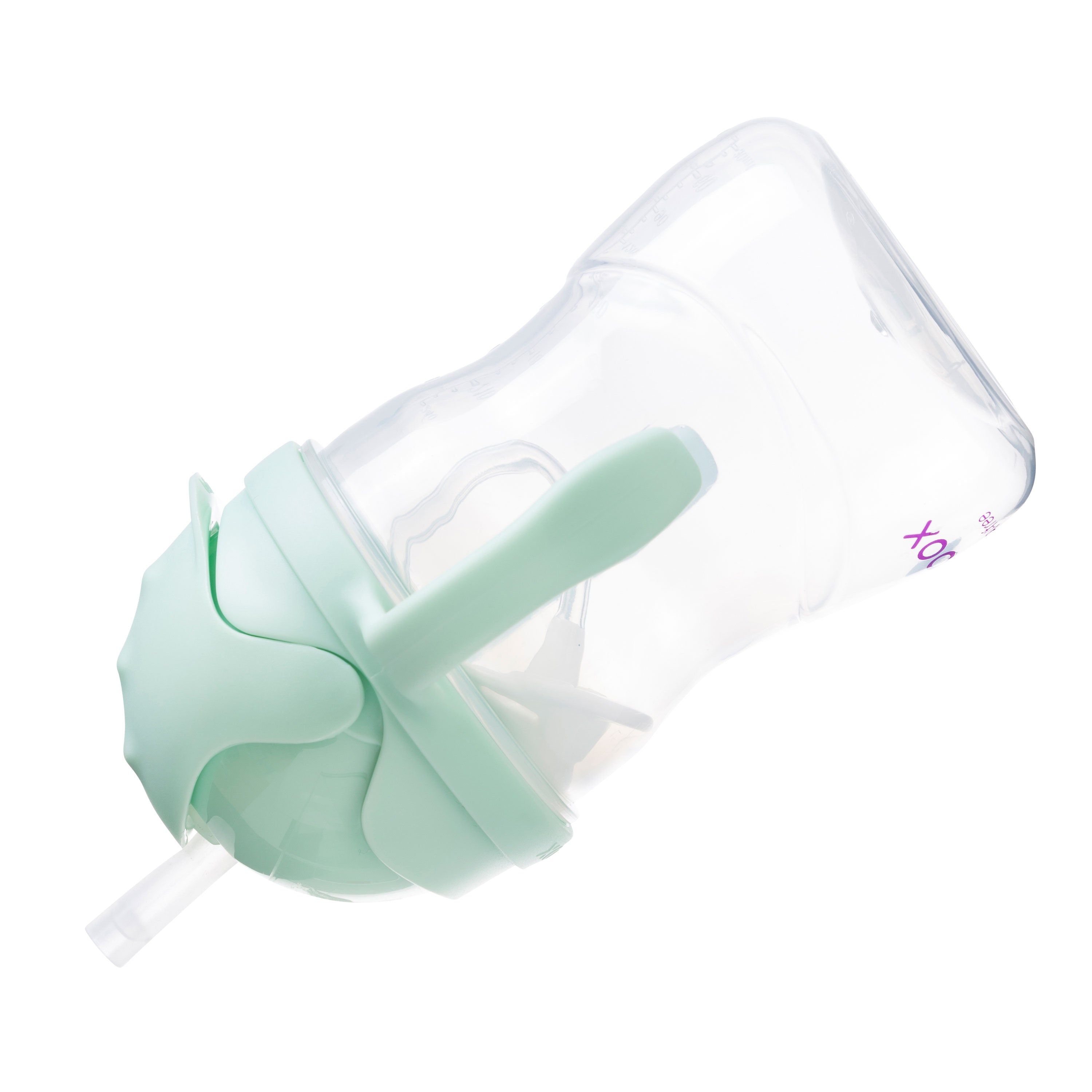 b.box Weighted Straw Sippy Cup 240ml - Pistachio Light Green