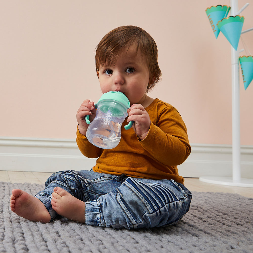 Baby Water Bottle Sippy Cup With Weighted Straw Toddler Drinking Training  240 ML