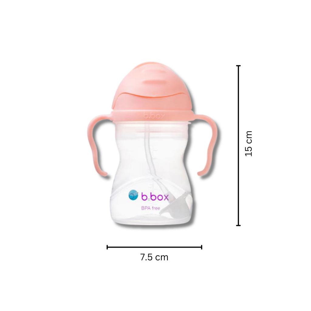 b.box Weighted Straw Sippy Cup 240ml- Tutti Fruity Light Pink