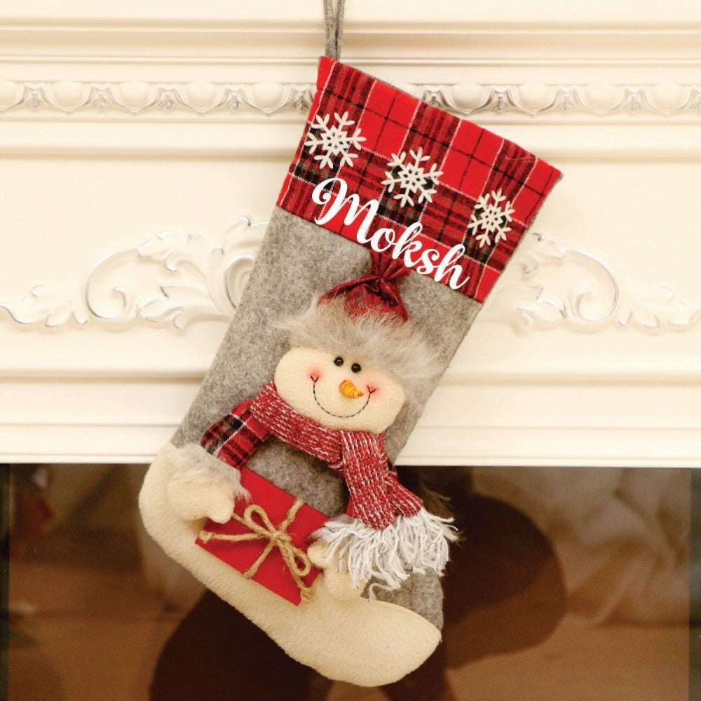 Babble Wrap Red Gifts And Snowflake Stockings- Set Of 3