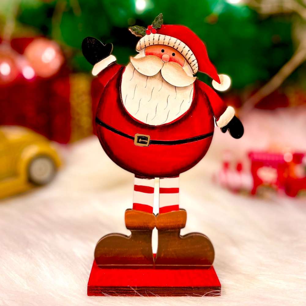 Wooden Standing Hello Santa