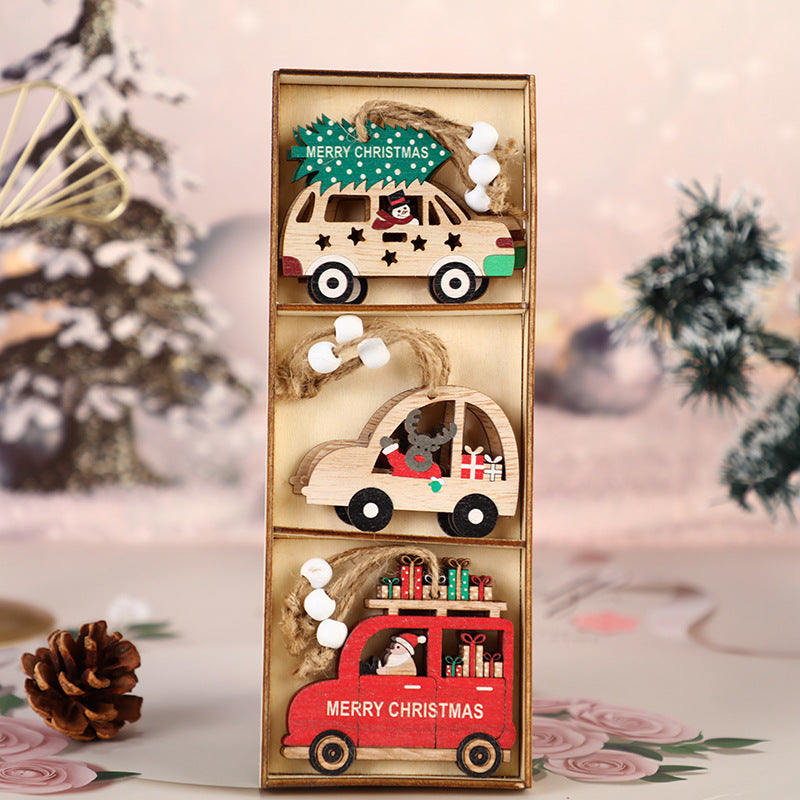 Santa's Woodie Wheel Ornament (Set of 3 & 6)