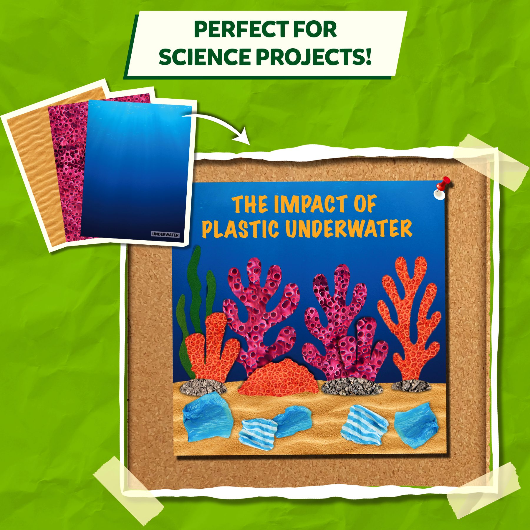 Skillmatics Science Construction Paper for Kids - 60 Double-Sided Printed Sheets (9x12), Textured Craft Paper for Art Projects, STEM Activities, DIY Crafts, Scrapbooking, Classroom & School Supplies