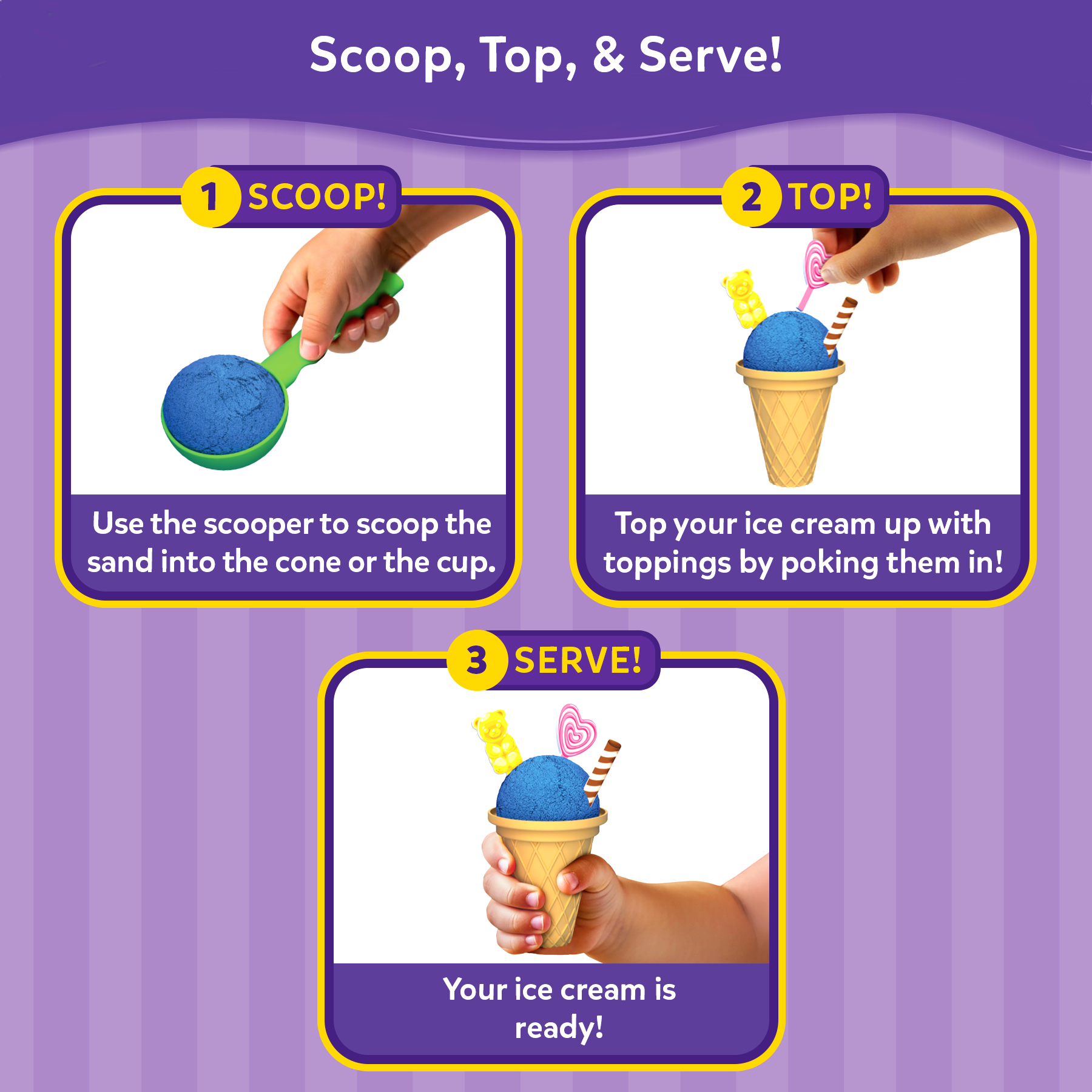 Skillmatics Sand Ice Cream Parlour Set - Sensory Toy & Pretend Dessert Shop Play Kit for Kids, Creative Sand Art Activity with Cones, Cups & Toppings, Gifts for Boys & Girls Ages 3, 4, 5, 6, 7