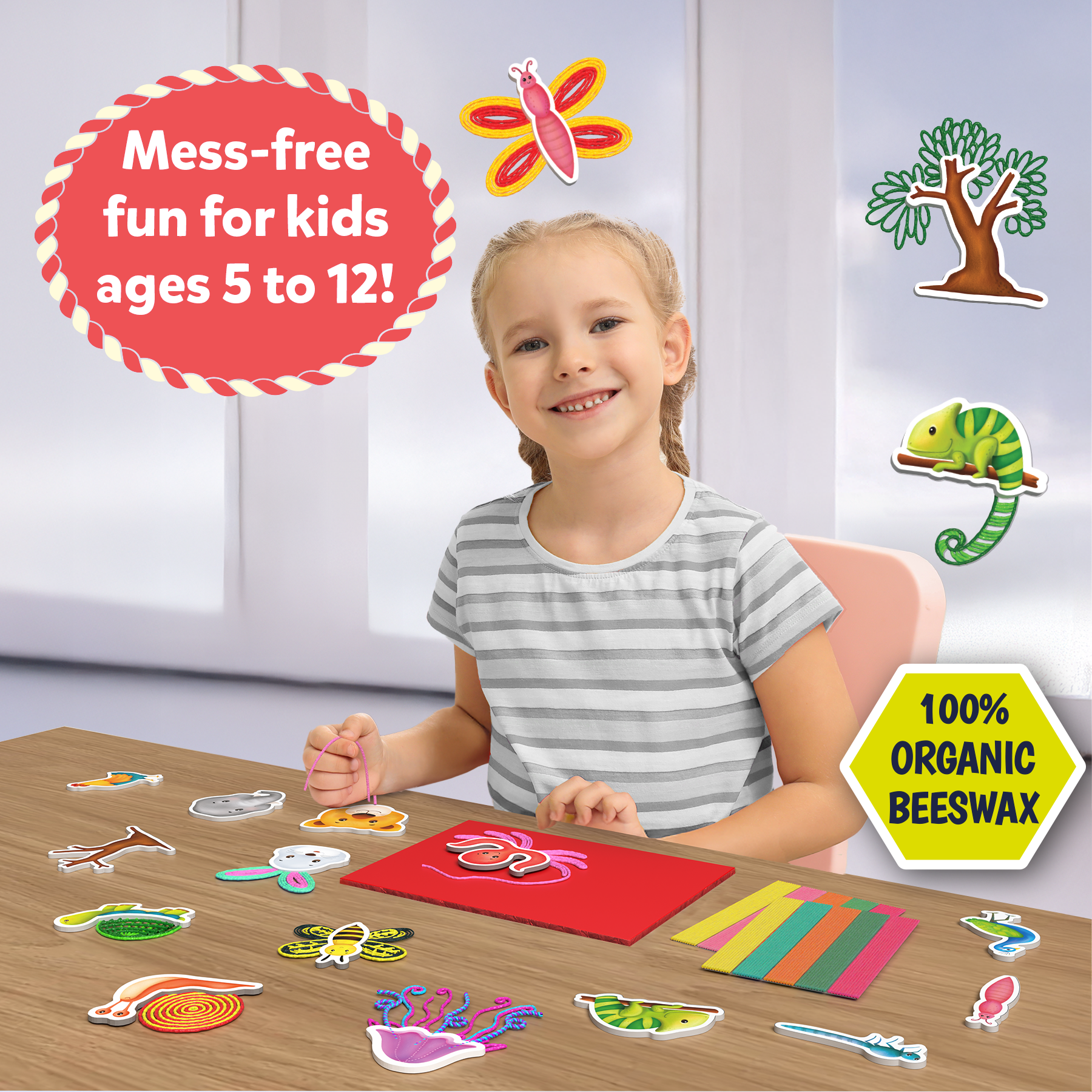 Skillmatics Art & Craft Activity - Waxy Window Art Animals, Mess-Free Art for Kids, DIY Craft Kits, Creative Activity, Gifts for Girls & Boys Ages 5, 6, 7, 8, 9, 10, 11, 12