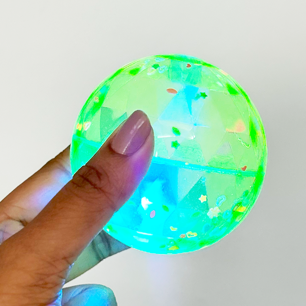 Scoobies Crystal Ball – LED Flashing Bouncing Ball | Sensory Playtime Toy | Safe & Durable | Portable Fun for Kids 3+