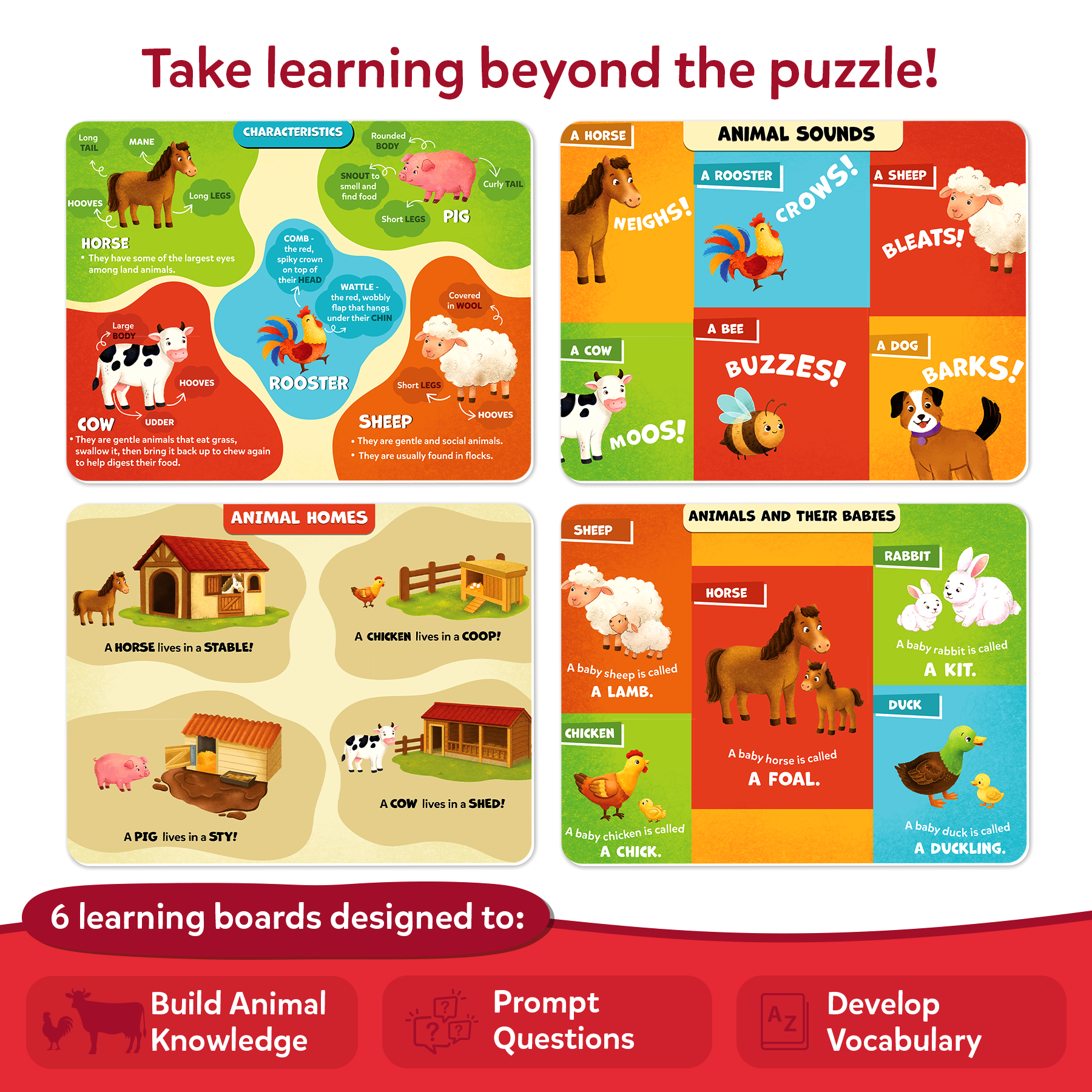 Puzzle & Learn – 25-Piece Jigsaw Puzzle with Learning Boards