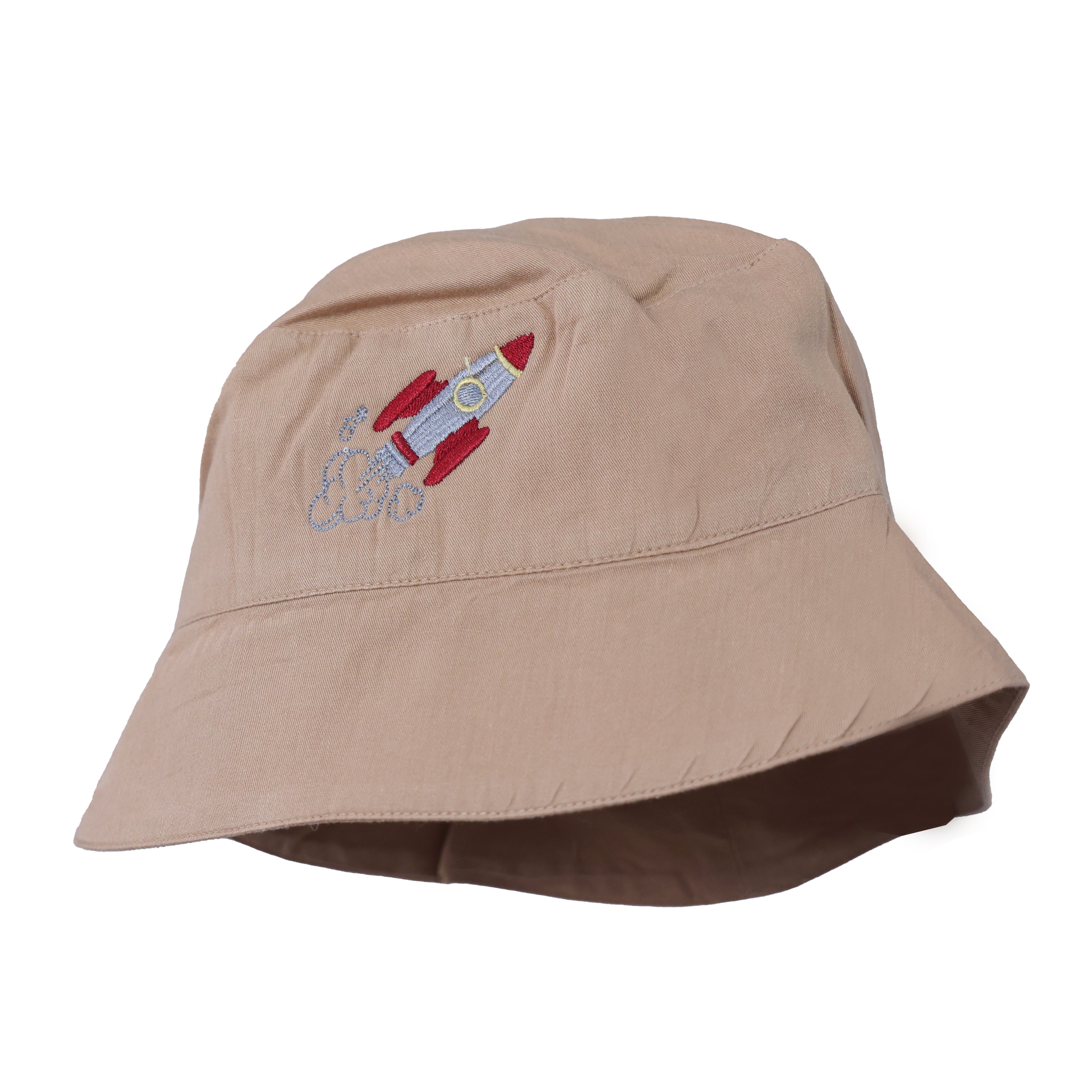 To The Moon & Back Brown Cotton Bucket Hat