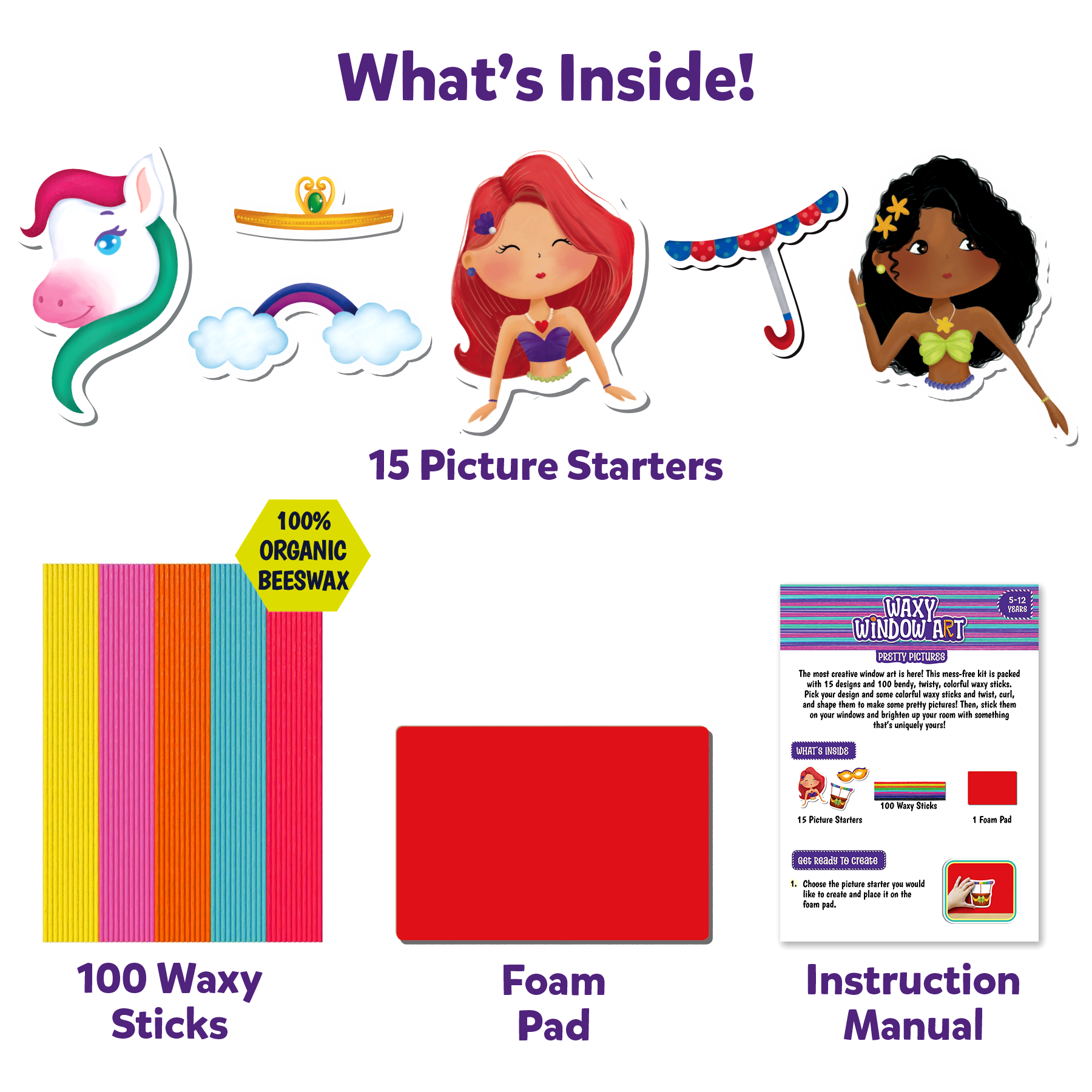 Skillmatics Art & Craft Activity - Waxy Window Art Pretty Pictures, Mess-Free Art for Kids, DIY Craft Kits, Creative Activity, Gifts for Girls & Boys Ages 5, 6, 7, 8, 9, 10, 11, 12