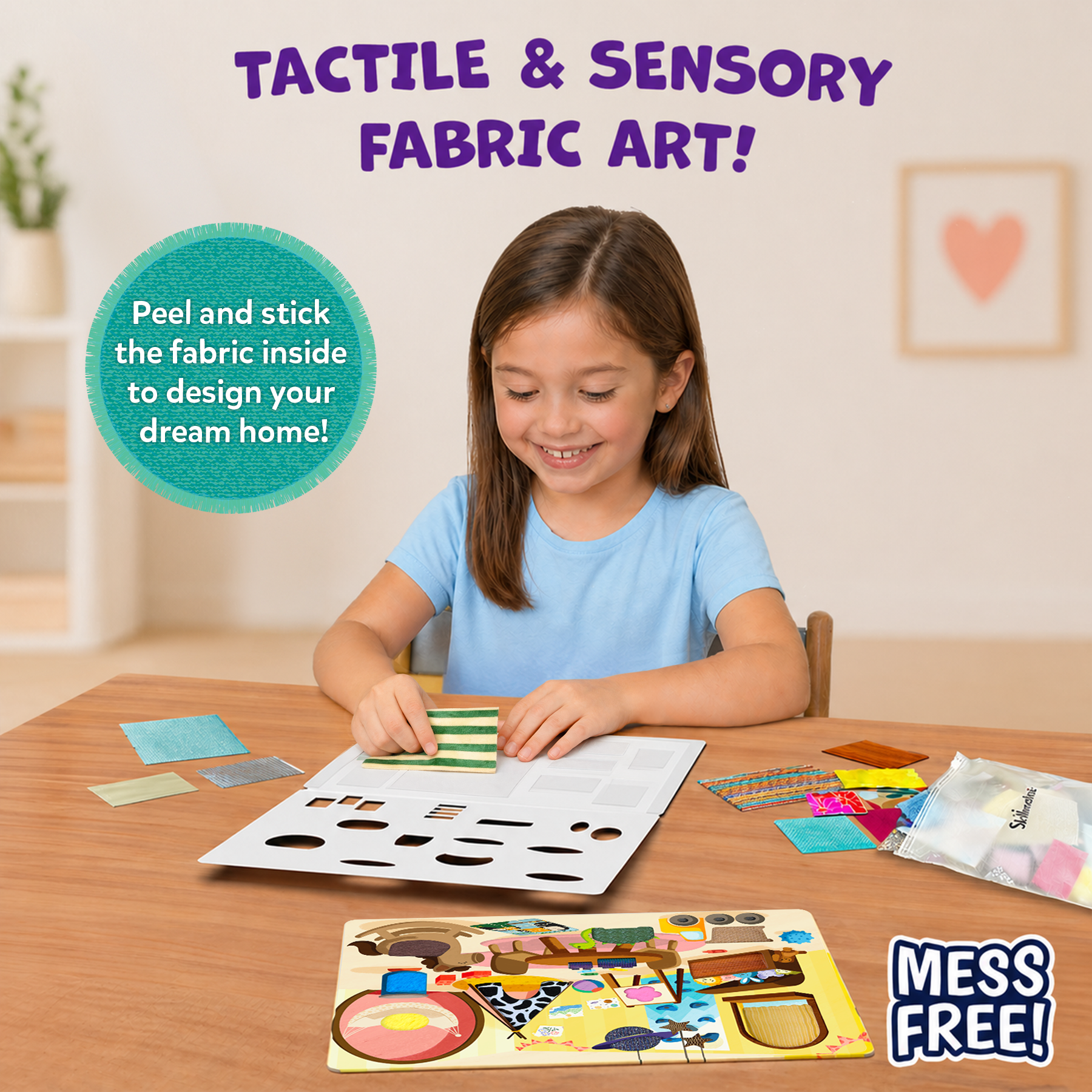 Skillmatics Fab Tabs – Sensory & Tactile Fabric Art & Craft Kit for Kids