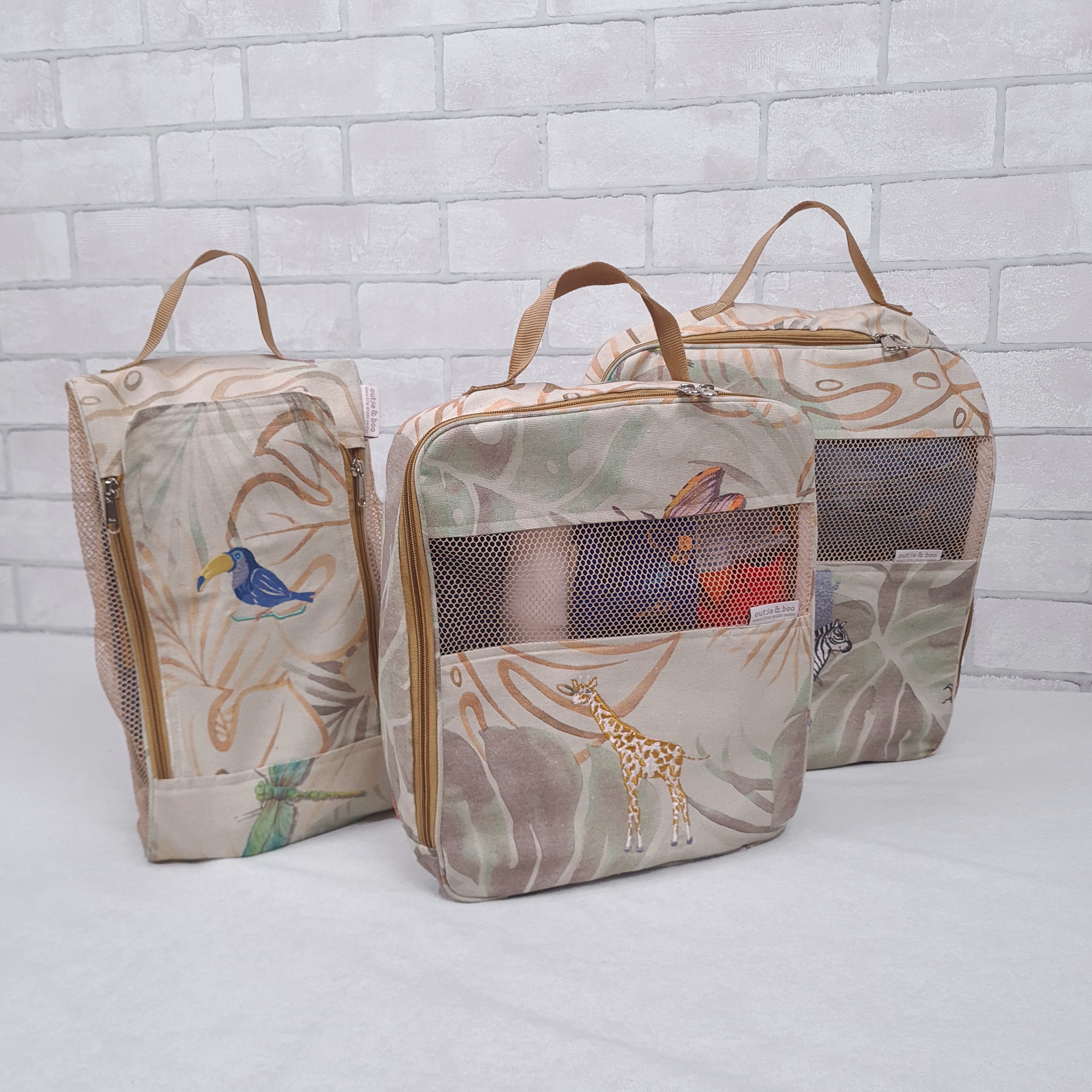 Baby It's Wild World Organizer Bags  (Set of 3) Small Organizer Bag  +  Big Organizer Bag  +  Shoe Bag