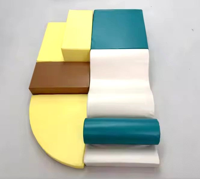 Oplus 6-piece Fun and versatile Soft Play Set for Kids - Dark Green And Yellow Color/Pink And Yellow