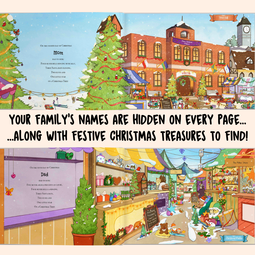 12 Days of Christmas Seek & Find Book (Personalized Children's Christmas Book)