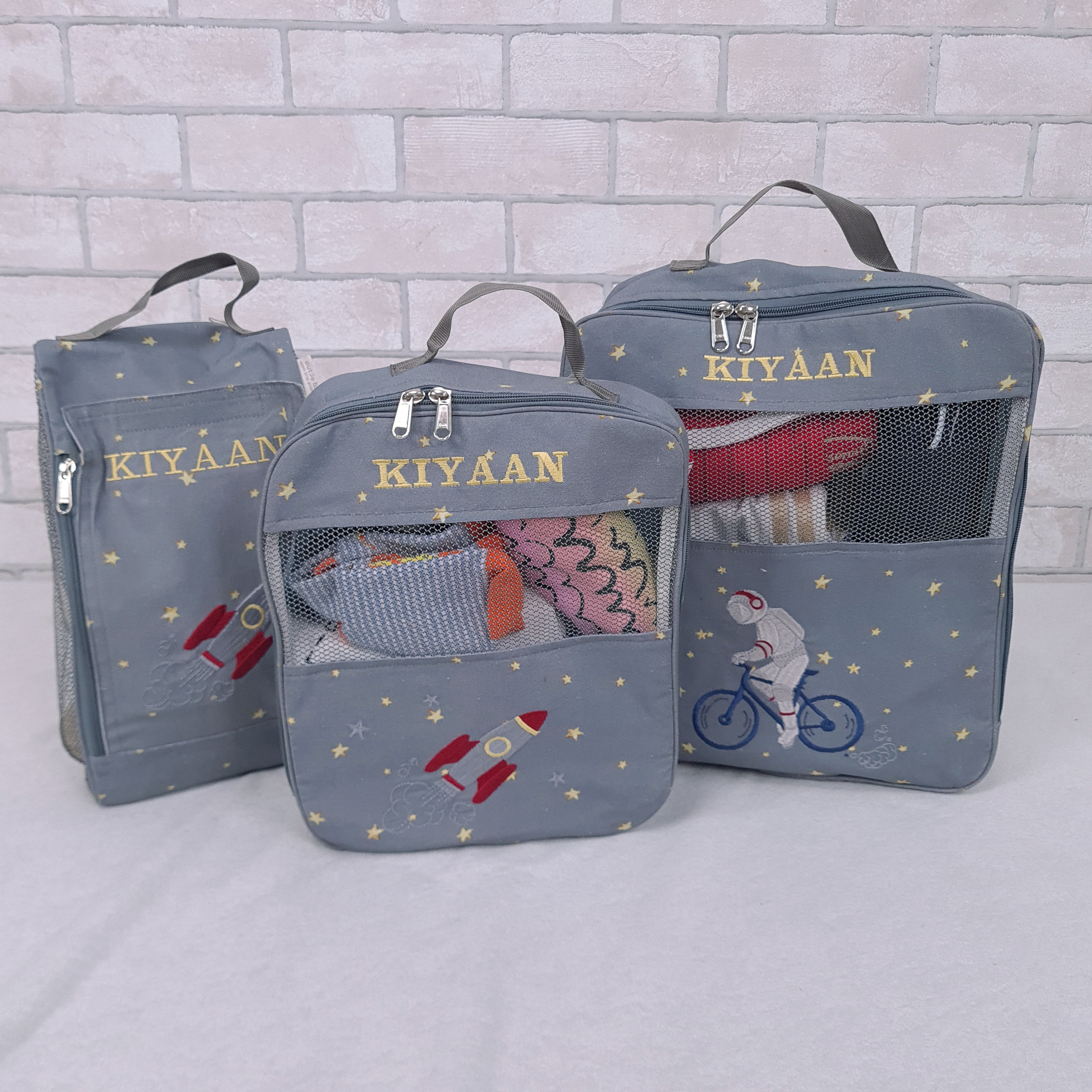 To The Moon And Back  Organizer Bags  (Set of 3) Small Organizer Bag  +  Big Organizer Bag  +  Shoe Bag