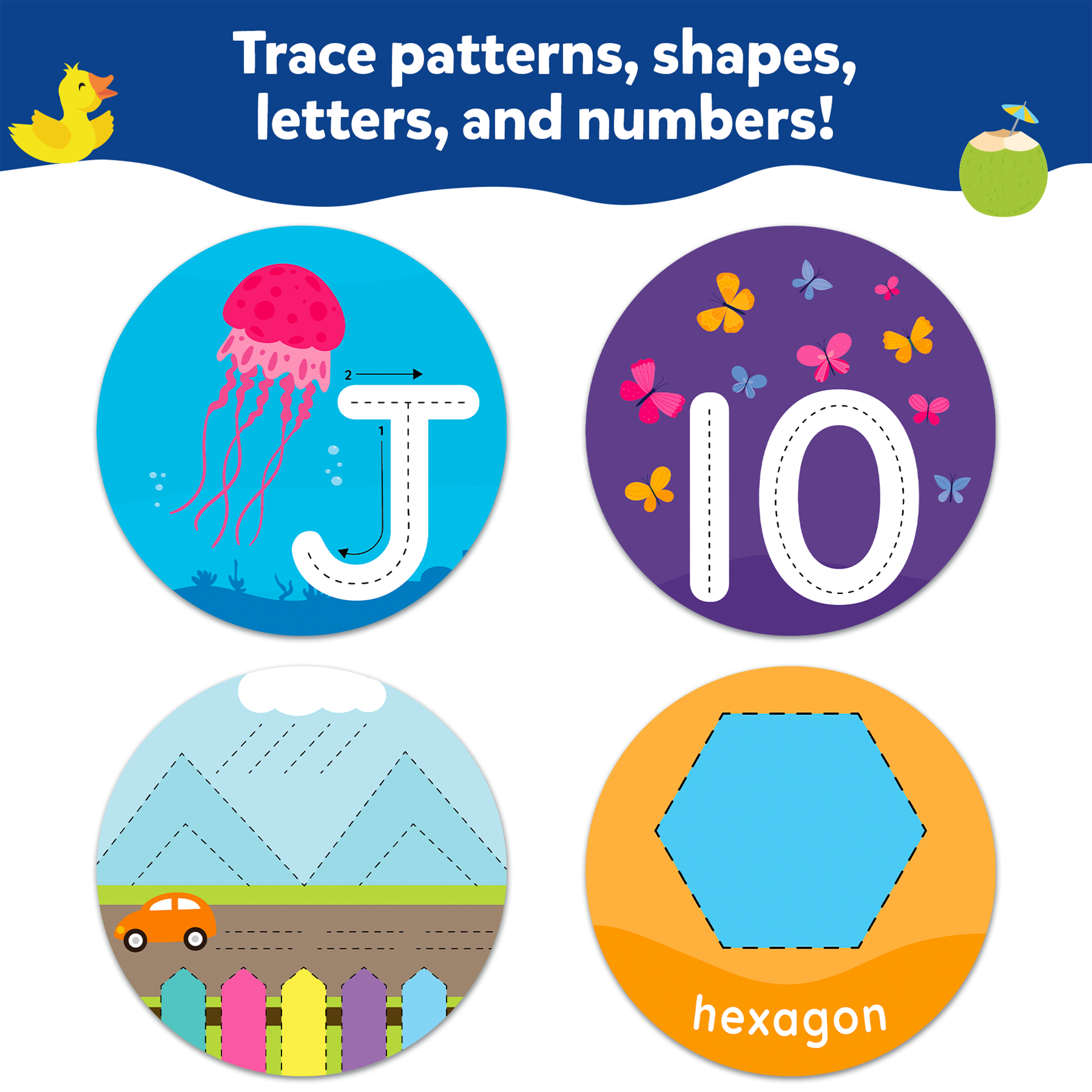 Skillmatics Write & Learn Cards for Toddlers - Letters, Numbers, Patterns & Shapes, Preschool Learning, Reusable Cards, Travel Toys, Gifts for Kids Ages 3, 4, 5, 6