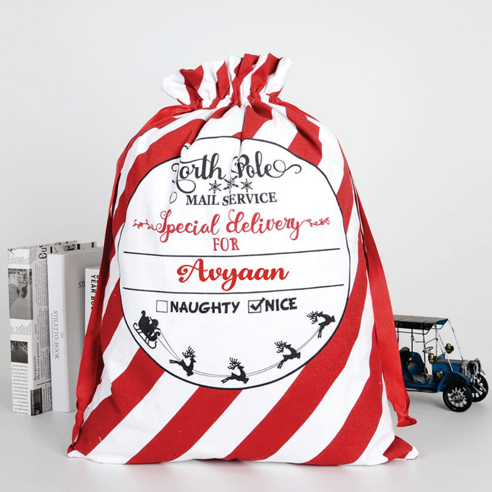 Christmas Sacks- North Pole Naughty Nice