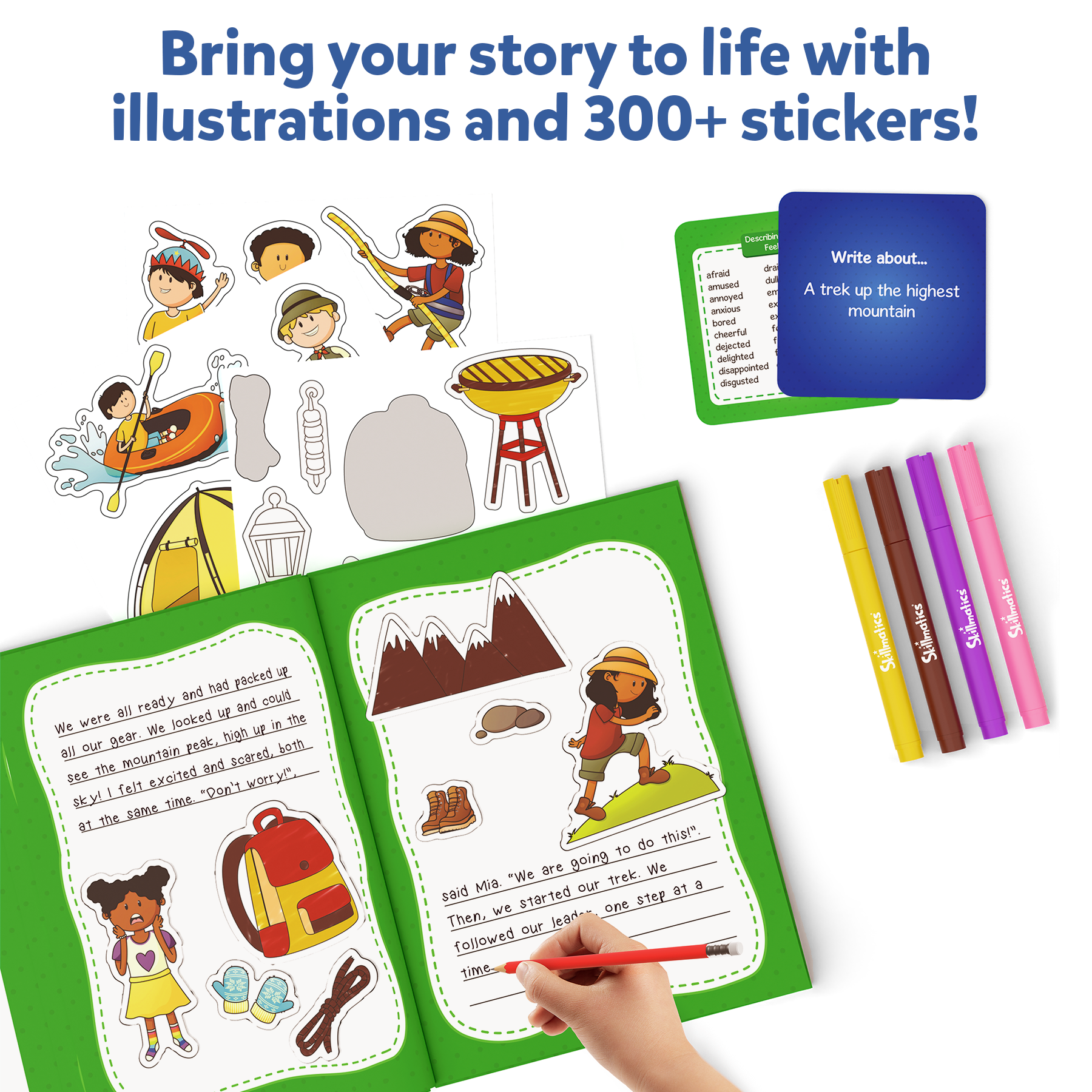 Skillmatics Storybook Art Kit - All My Adventures Art Kit for Kids, Write & Create Storybooks, Creative Activity for Boys & Girls, DIY Kit, 150+ Stickers, Gifts for Ages 5, 6, 7, 8, 9, 10