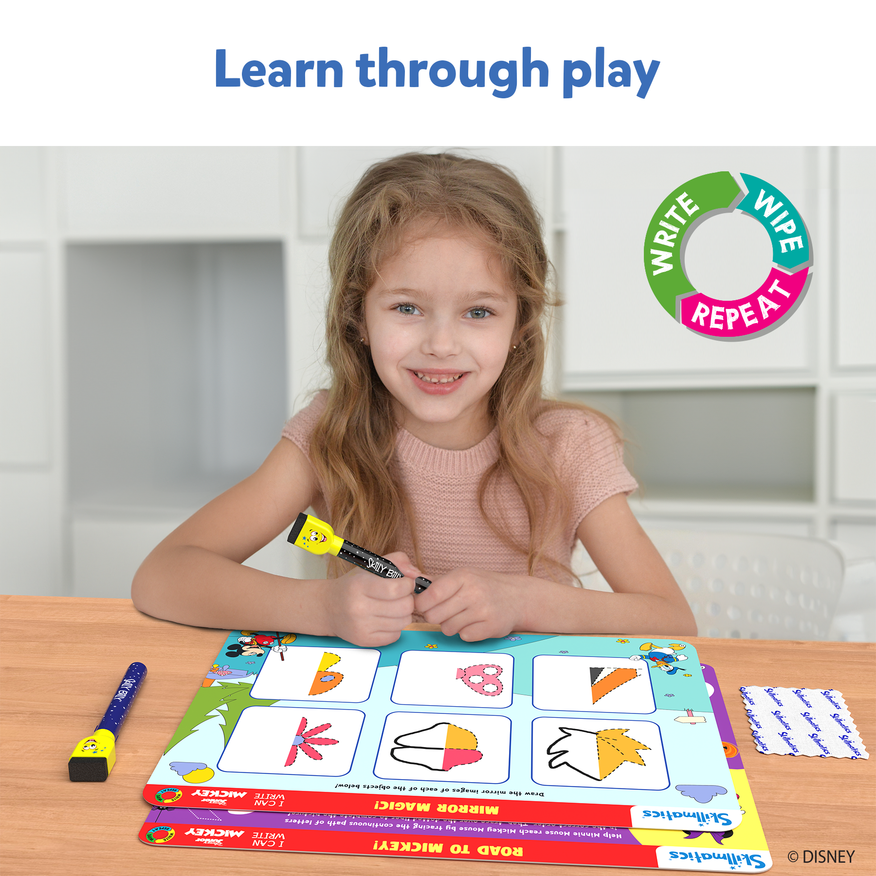 Skillmatics Preschool Learning Activity - I Can Write Disney Junior Mickey Mouse, Educational Game for Kids, Toddlers, Preschoolers Who Love Toys, Art & Craft Activities, Gifts for Ages 3, 4, 5, 6