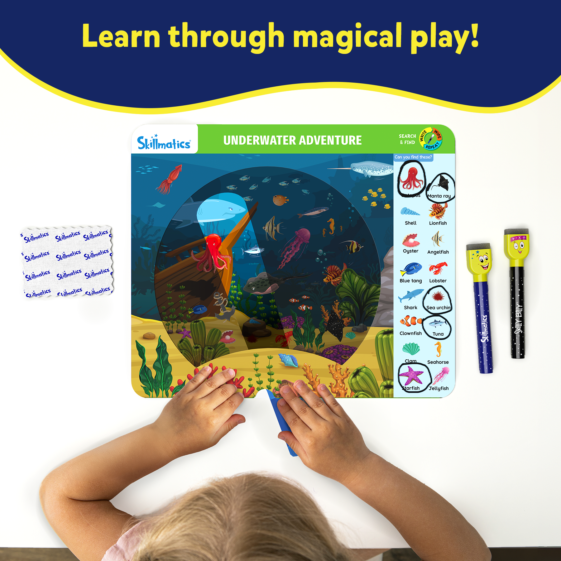 Skillmatics Preschool Learning Activity - Search and Find Flashlight Magic, Educational Game for Kids, Toddlers Who Love Toys, Art & Craft Activities, Gifts for Girls and Boys Ages 3, 4, 5, 6